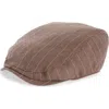 Open Edit Pinstripe Driving Cap In Brown