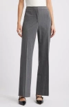 Open Edit Pinstripe Flare Pants In Grey Heather Edie Stripe