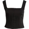 Open Edit Pintuck Bustier Top In Black