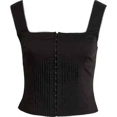 Open Edit Pintuck Bustier Top In Black
