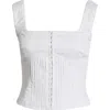 Open Edit Pintuck Bustier Top In White