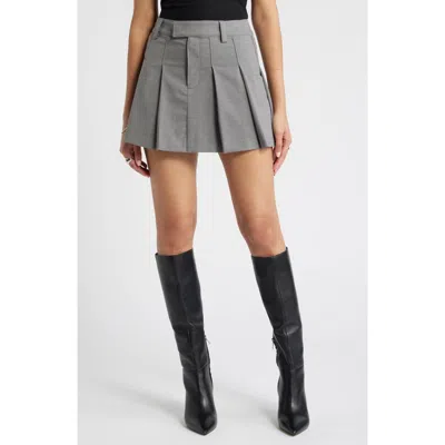 Open Edit Pleated A-line Miniskirt In Grey Mockingbird Heather