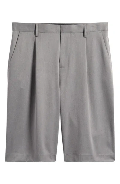 Open Edit Pleated Bermuda Shorts In Black