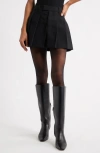 Open Edit Pleated Miniskirt In Black