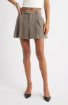 Open Edit Pleated Miniskirt In Gray