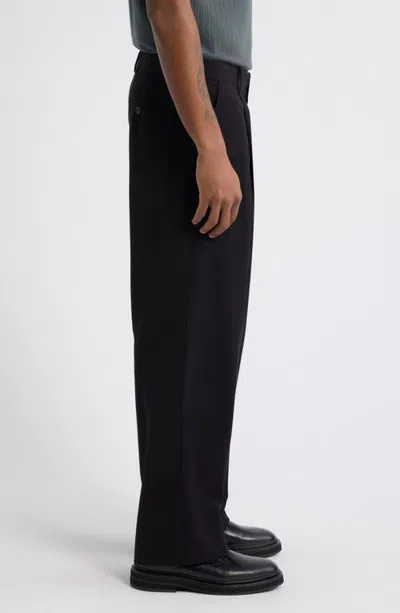 Open Edit Pleated Tapered Pants In Black