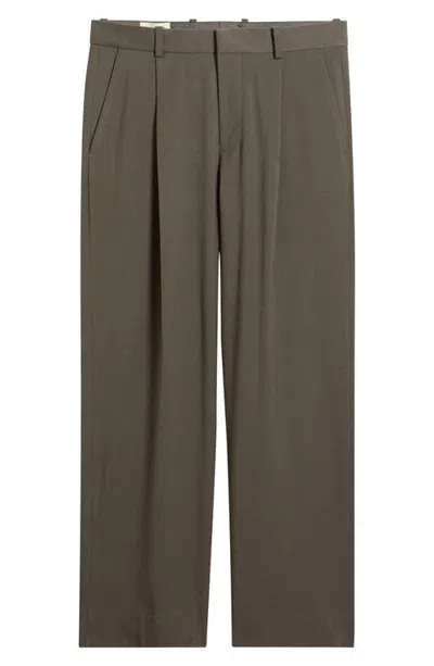 Open Edit Pleated Tapered Pants In Brown
