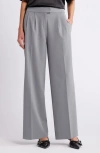 Open Edit Pleated Wide Leg Pants In Grey Mockingbird