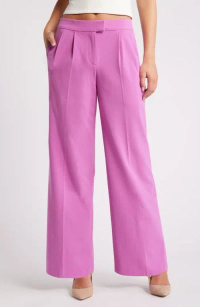 Open Edit Pleated Wide Leg Pants In Pink Rosebud