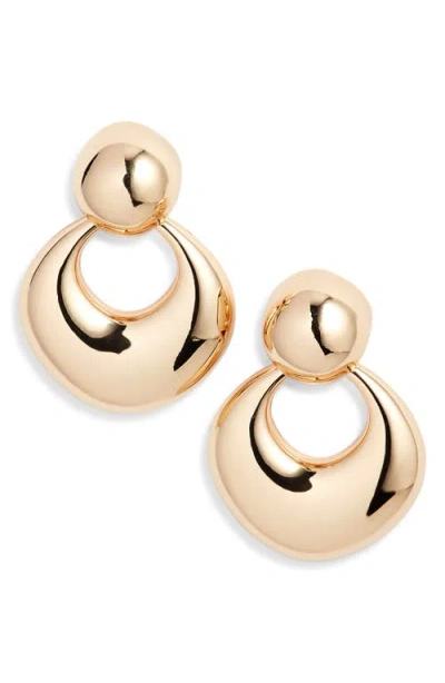 Open Edit Polished Frontal Hoop Earrings In Gold