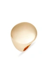 Open Edit Polished Medallion Ring In Gold