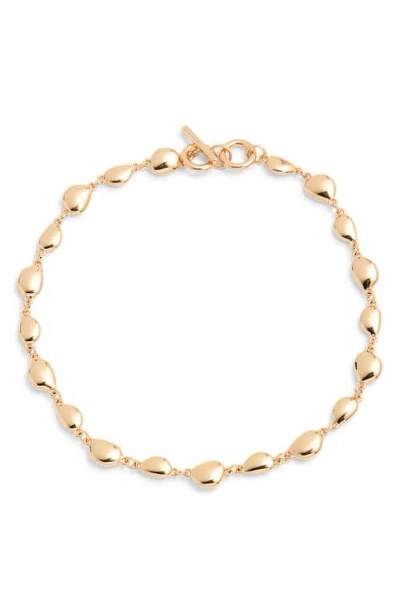 Open Edit Polished Orb Link Collar Necklace In Gold