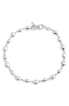 Open Edit Polished Orb Link Collar Necklace In Silver