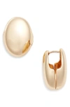 Open Edit Polished Puffy Huggie Hoop Earrings In Gold