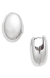 Open Edit Polished Puffy Huggie Hoop Earrings In Metallic