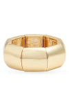 Open Edit Polished Square Stretch Bracelet In Gold