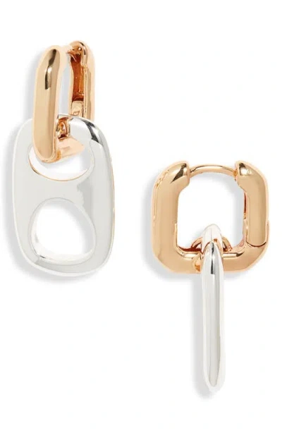 Open Edit Pop Top Drop Hoop Earrings In Multi