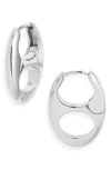 Open Edit Pop Top Huggie Earrings In Metallic
