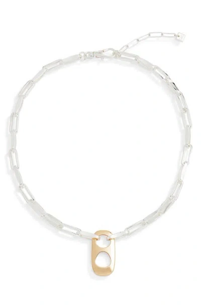 Open Edit Pop Top Pendant Necklace In Metallic