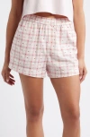 Open Edit Print Cozy Flannel Boxer Pajama Shorts In Pink
