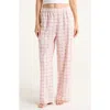 Open Edit Print Flannel Boxer Pajama Pants In Pink