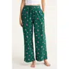 Open Edit Print Flannel Boxer Pajama Pants In Green