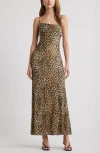 Open Edit Print Mesh Maxi Dress In Animal Print