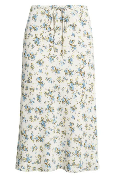 Open Edit Print Midi Skirt In Neutral