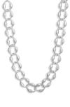 Open Edit Puffy Curb Chain Necklace In Rhodium