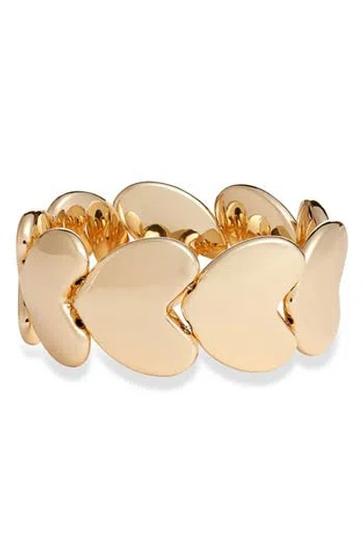 Open Edit Puffy Heart Bracelet In Gold