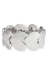 Open Edit Puffy Heart Bracelet In Rhodium