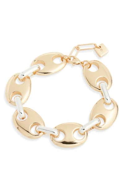 Open Edit Puffy Mariner Link Bracelet In Gold