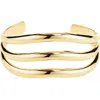 Open Edit Puffy Triple Tiered Cuff Bracelet In Gold