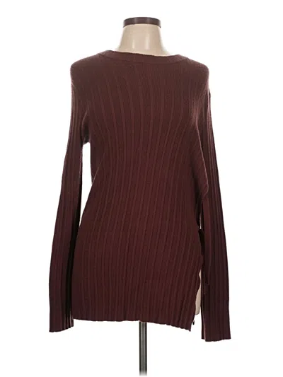 Pre-owned Open Edit Pullover Sweater In Burgundy