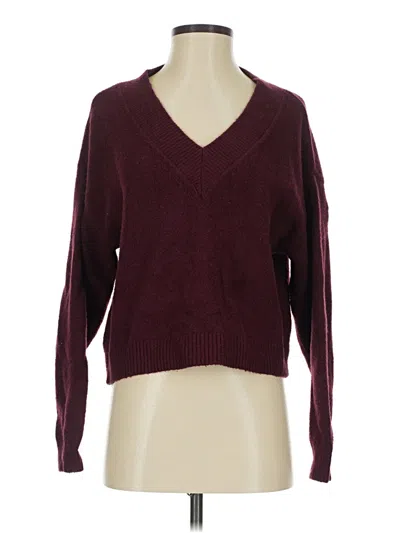 Pre-owned Open Edit Pullover Sweater In Burgundy