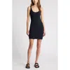 Open Edit Raw Edge Tank Minidress In Black