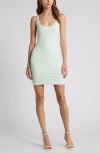 Open Edit Raw Edge Tank Minidress In Green Aqua