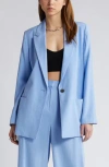 Open Edit Relaxed Fit Blazer In Blue Hydrangea