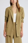 Open Edit Relaxed Fit Blazer In Olive Brine