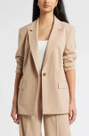 Open Edit Relaxed Fit Blazer In Tan Natural