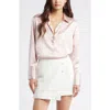 Open Edit Relaxed Fit Satin Button-up Shirt In Pink