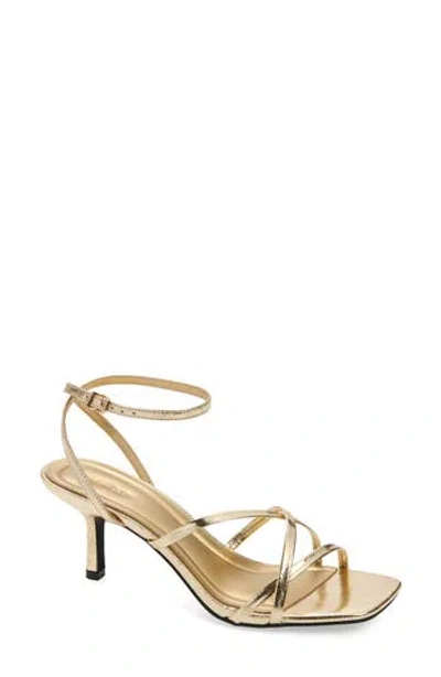 Open Edit Remington Ankle Strap Sandal In Gold