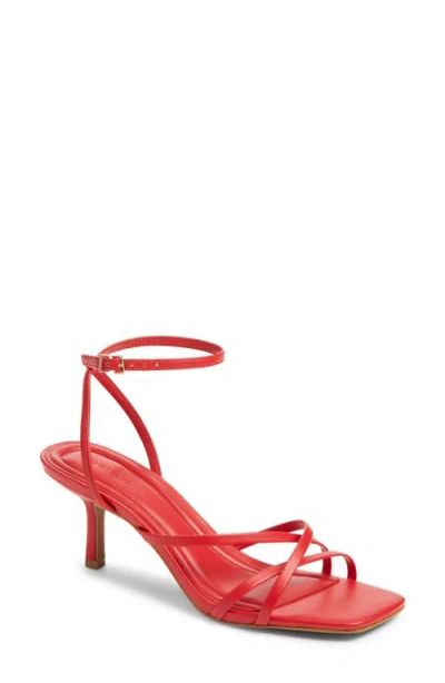 Open Edit Remington Ankle Strap Sandal In Red Rapture