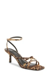 Open Edit Remington Ankle Strap Sandal In Tan Leopard