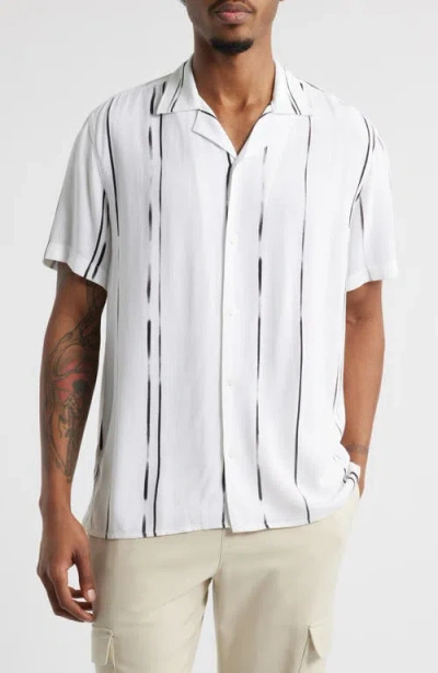 Open Edit Resort Lines Texture Camp Shirt