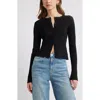 Open Edit Rib Cardigan In Black