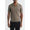 Open Edit Rib Polo Sweater In Brown