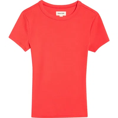 Open Edit Rib Short Sleeve Shirt In Red