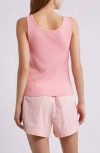 Open Edit Rib Tank In Pink