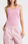 Open Edit Rib Tank In Pink